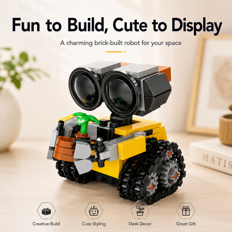 Model Kit Plastic - Mini-ensemble de blocs de construction robot,
