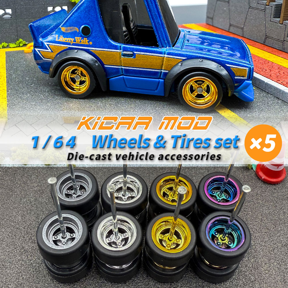 Model Kit Plastic - Roues détachables en caoutchouc lisse pour