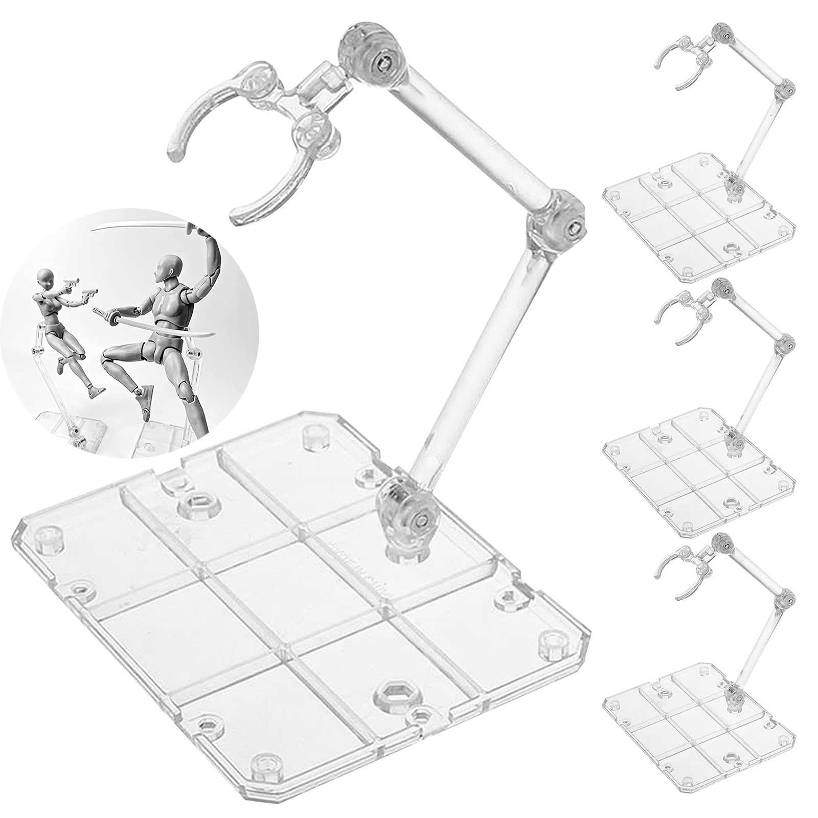 Model Kit Hg - Support de figurine d'action transparent, Support
